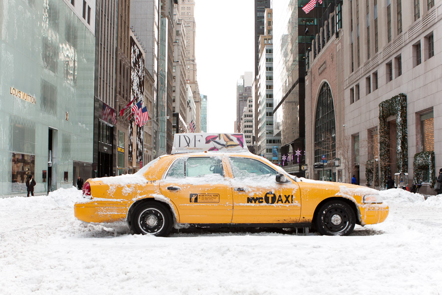 Stuck Cab, 5th Avenue Blizzard, 2010.