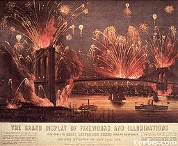 Fireworks Display at Brooklyn Bridge Opening