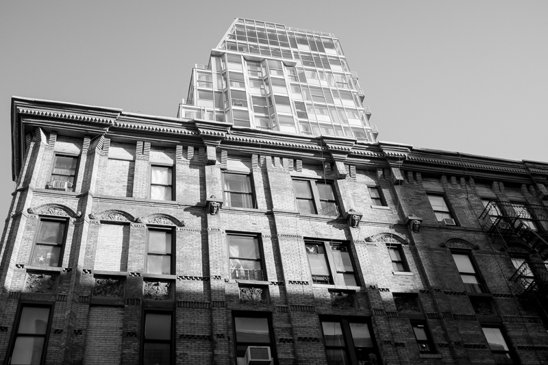 Lower East Side Tenement and New Glass Building, New York