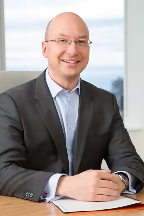 VP portrait at standing desk — Midtown — executive portrait NYC