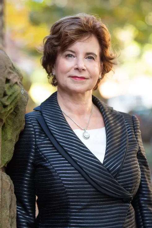 Environmental business portrait outside of office with natural lighting