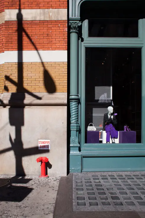 Window display on Prince and Broadway during a photography tour