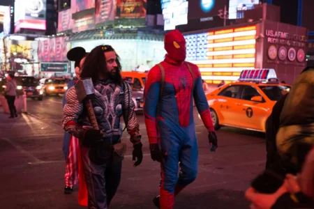 Spiderman & Thor, Times Square, 2013