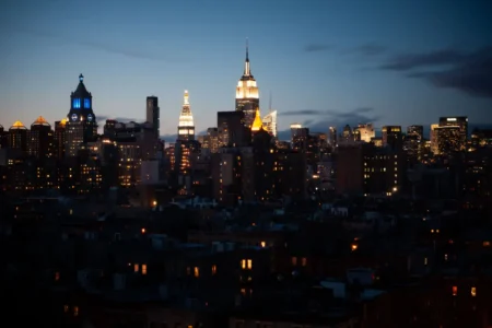 Empire State Building & Blue Cityscape, East Village, 2010