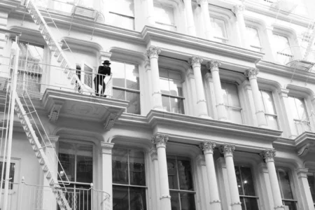 Cast Iron and Man in Black, SoHo, 2017