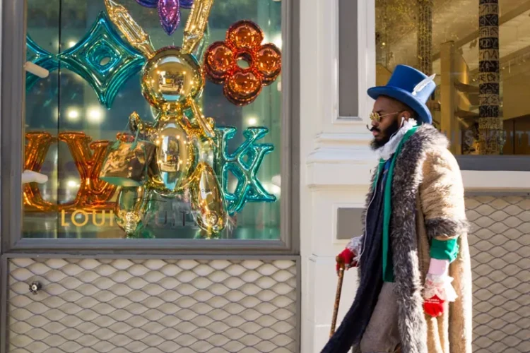 Louis Vuitton, Man and Cane, SoHo, 2017