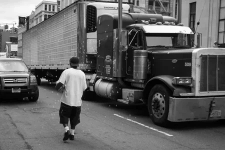 Bubbleman & Large Truck, Canal Street, 2015