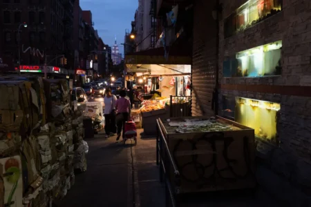 Fish Tanks, Boxes, & Empire State Building, Chinatown, 2014