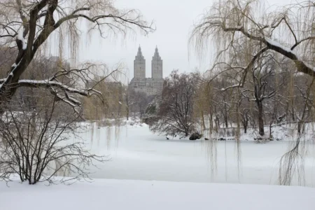 San Remo & Lake in Snowstorm, Central Park, 2014
