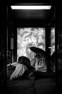 Homeless and D&G Ad, Bus Stop, 2009