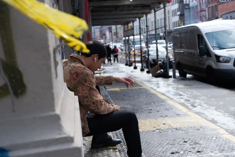 Smoking in Floral Jacket, Canal Street, 2019