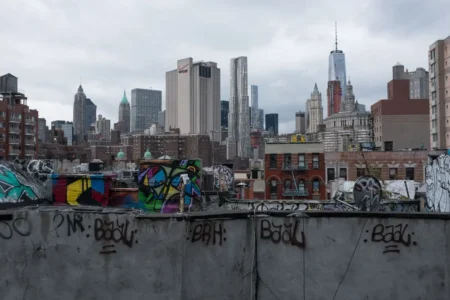 Lower East Side at Blue Dusk, Manhattan Bridge, 2014