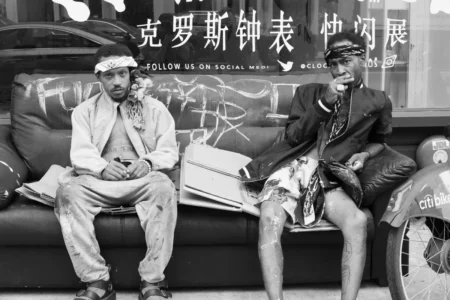 Artists on Couch, Canal Street, 2021