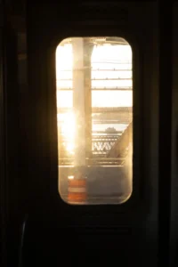 Boat from Subway Window, Manhattan Bridge, 2021