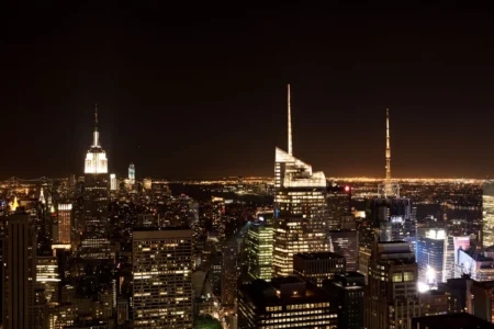 Bank of America Building and Empire State from Top of the Rock, 2012