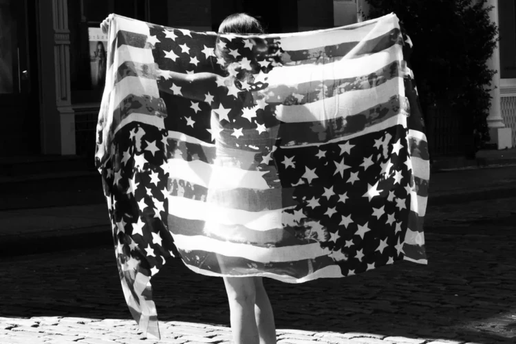 American Flag Shawl Photoshoot, SoHo, 2019