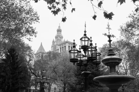 Manhattan Municipal Building From City Hall Park, 2014