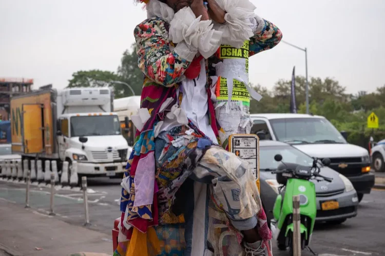 Clown outfit & Lamppost, Sunset Park, 2021