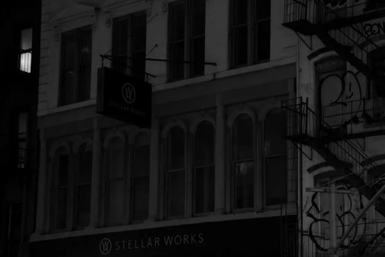 Pearl Paint Lofts at Night (B&W), Canal Street, 2023