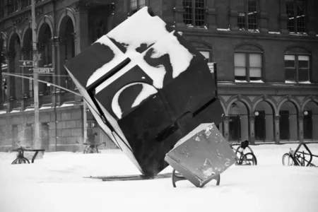 Astor Place Cube & Box in Snowstorm, 2010